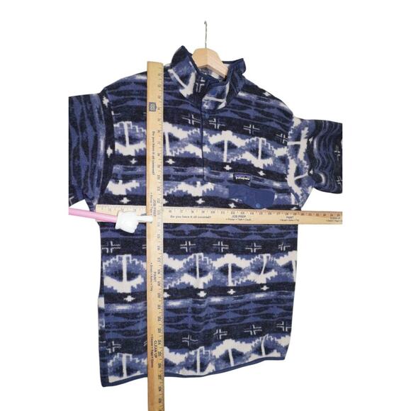 Patagonia Synchilla Snap-T Fleece Pullover Blue Aztec Print Size M - Picture 7 of 8